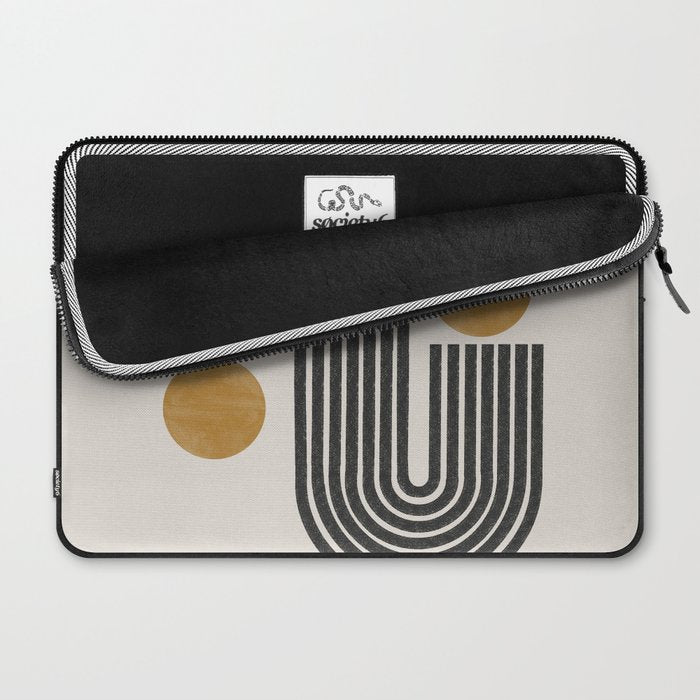 Mid Century Black Mustard  Laptop Sleeve Gallery Image 2