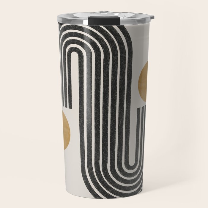 Mid Century Black Mustard  Travel Mug Gallery Image 1