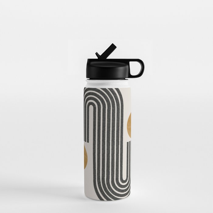 Mid Century Black Mustard  Water Bottle Gallery Image 1