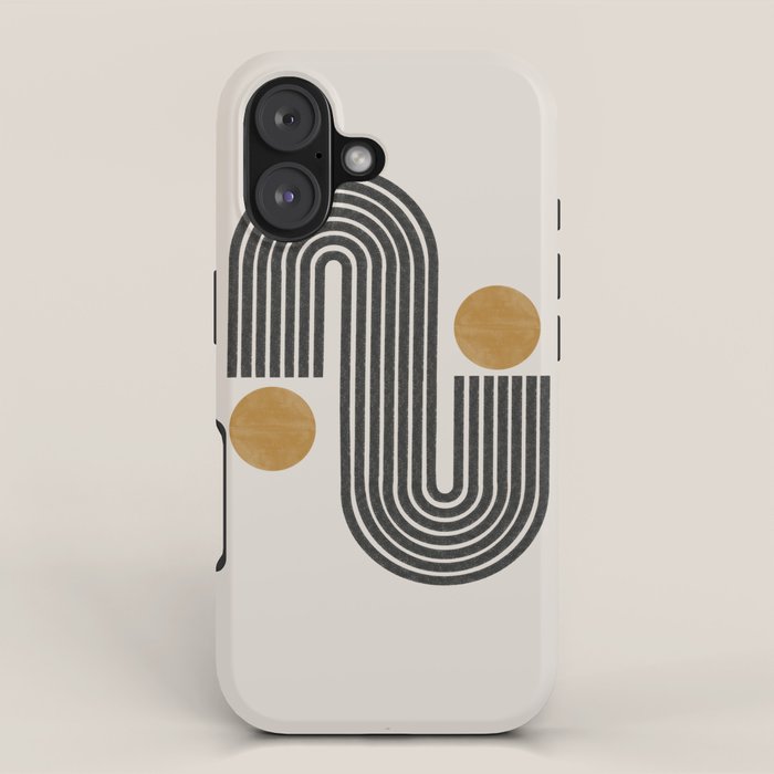 Mid Century Black Mustard  iPhone Case Gallery Image 1