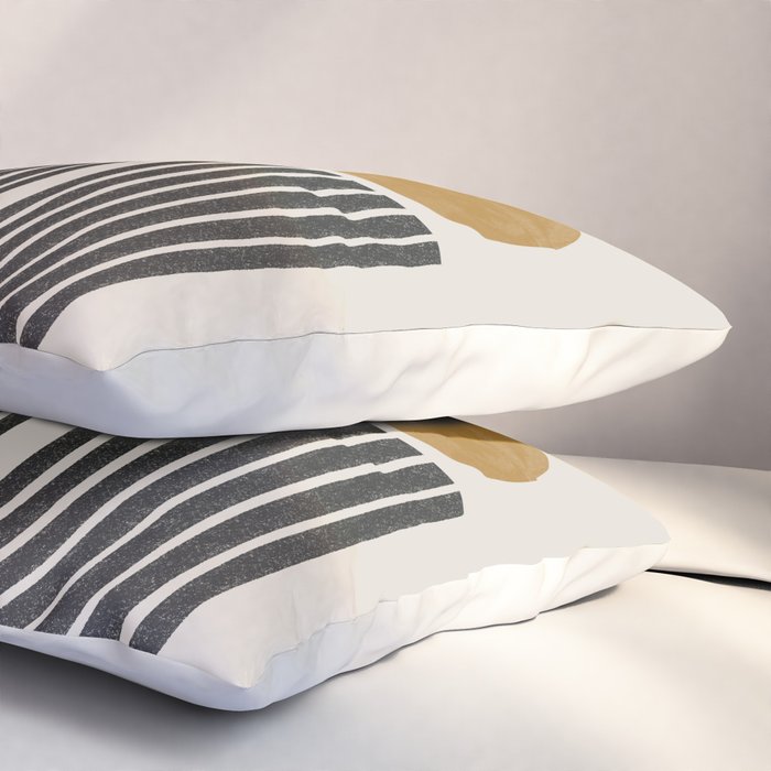 Mid Century Black Mustard  Pillow Sham Gallery Image 3