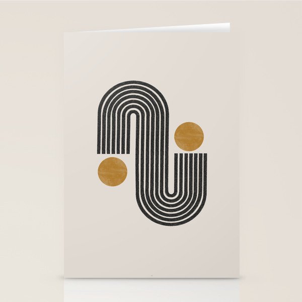 Mid Century Black Mustard  Stationery Card Gallery Image 2