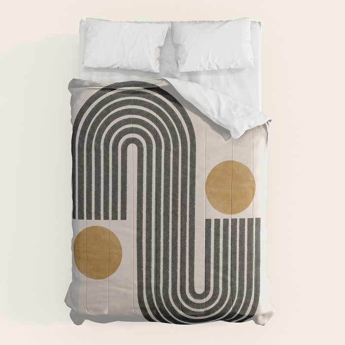 Mid Century Black Mustard  Comforter Gallery Image 1