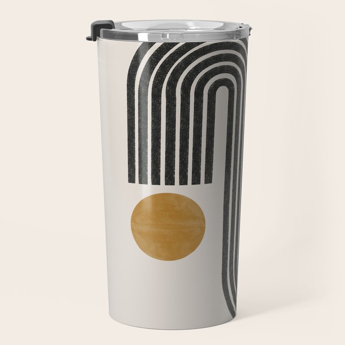 Mid Century Black Mustard  Travel Mug Gallery Image 3