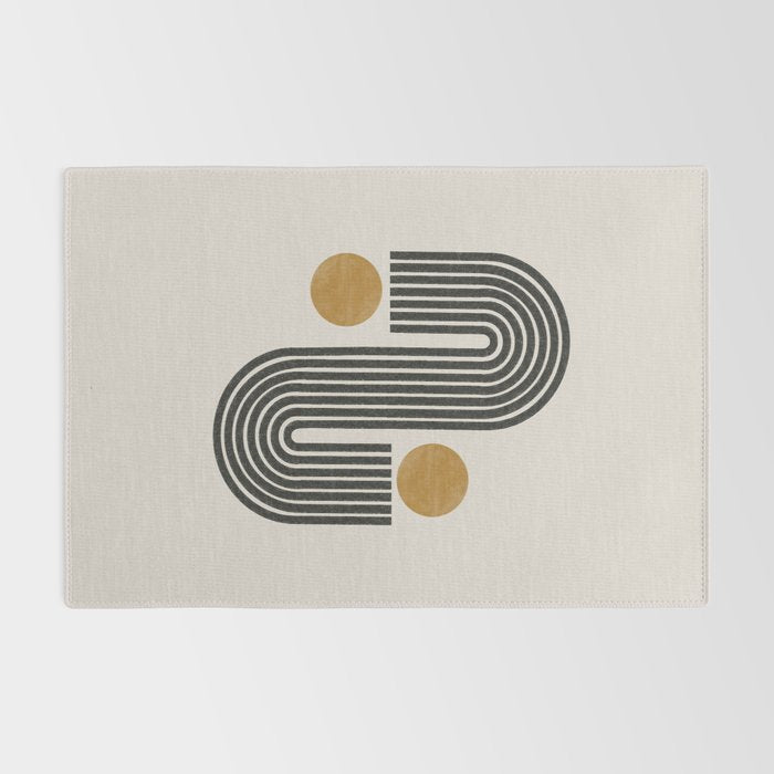 Mid Century Black Mustard  Rug Gallery Image 2