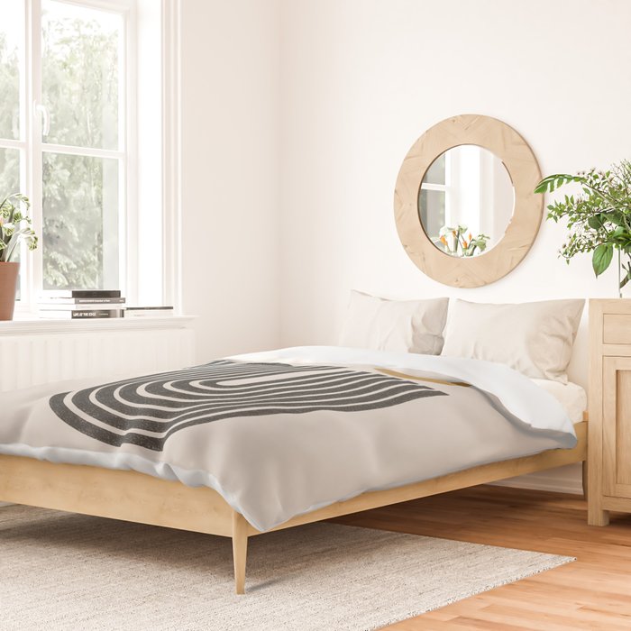 Mid Century Black Mustard  Duvet Cover Gallery Image 2