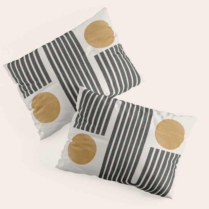 Mid Century Black Mustard  Pillow Sham Gallery Image 3