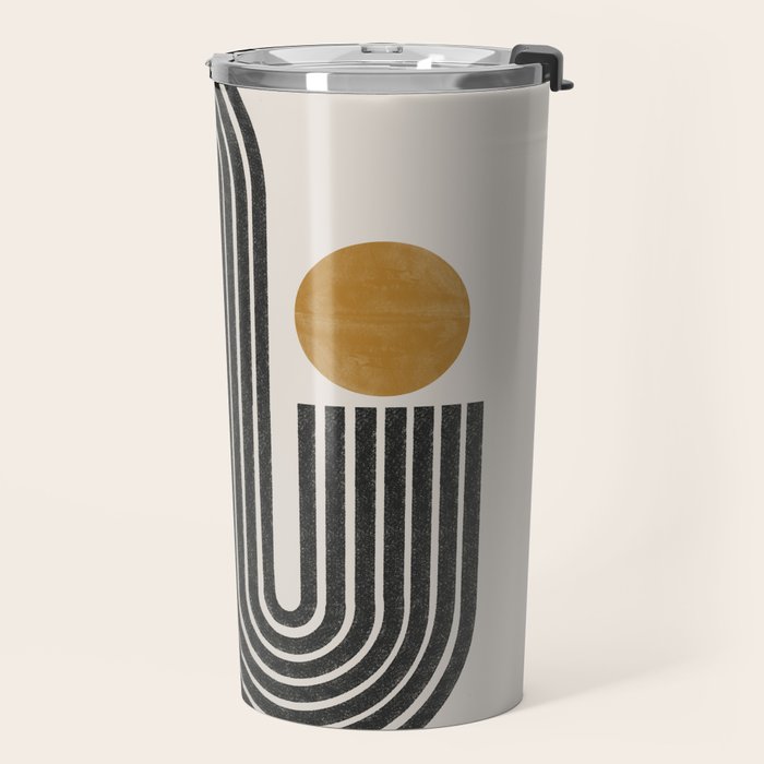 Mid Century Black Mustard  Travel Mug Gallery Image 2