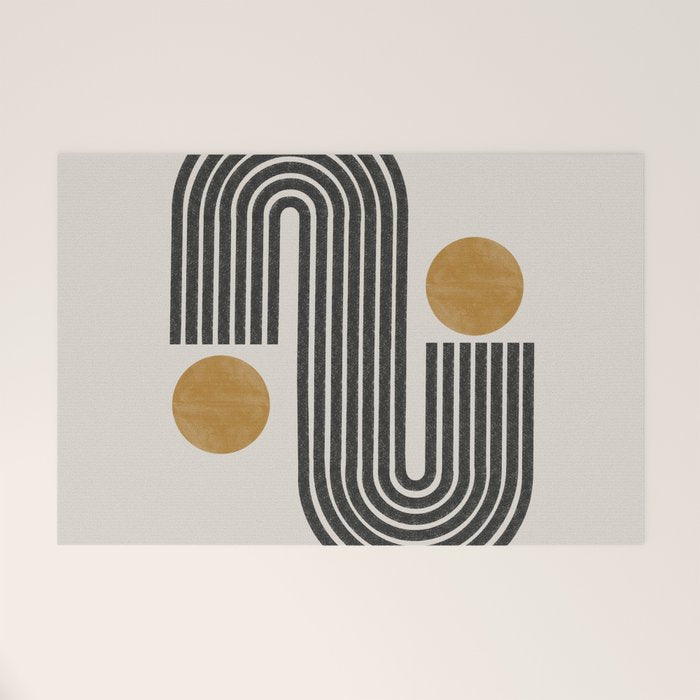 Mid Century Black Mustard  Welcome Mat Gallery Image 1