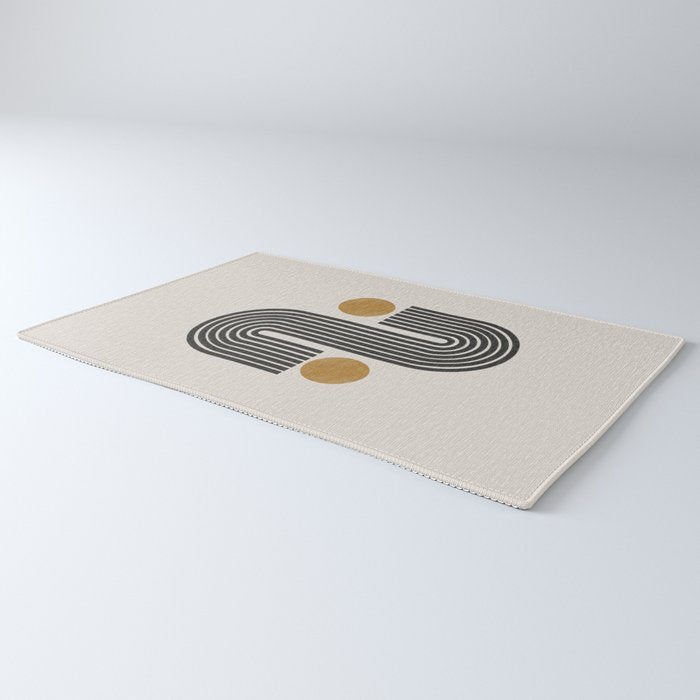 Mid Century Black Mustard  Rug Gallery Image 3