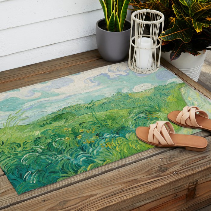 Green Wheat Fields, Auvers, 1890, Vincent van Gogh Outdoor Rug Gallery Image 2