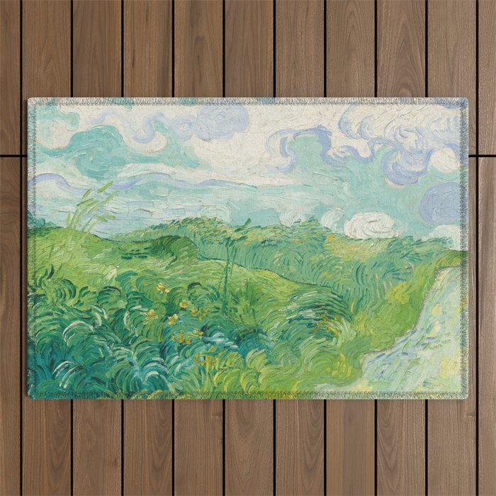 Green Wheat Fields, Auvers, 1890, Vincent van Gogh Outdoor Rug Gallery Image 1