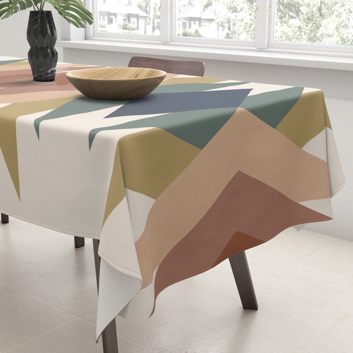 Bold Geometric Triangles IX Tablecloth Gallery Image 3