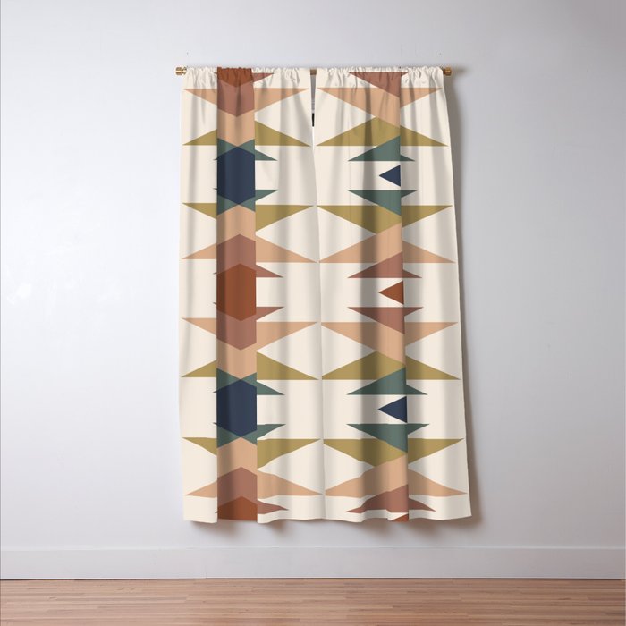 Bold Geometric Triangles IX Window Curtain Gallery Image 3