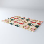 Retro Sunglasses - Red & Teal on Cream Rug Gallery Image 3
