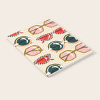 Retro Sunglasses - Red & Teal on Cream Notebook Gallery Image 2
