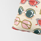 Retro Sunglasses - Red & Teal on Cream Pillow Sham Gallery Image 4