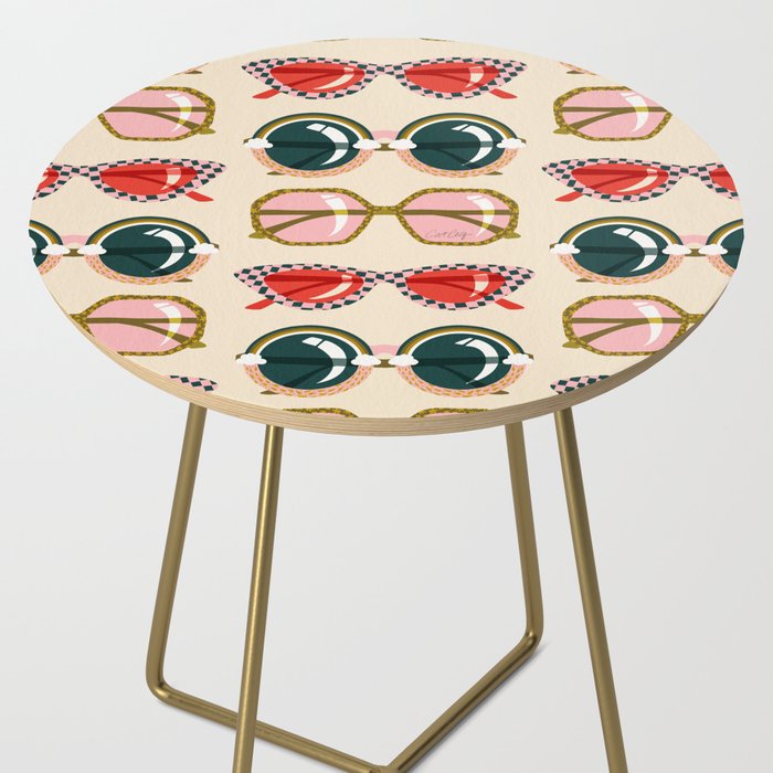 Retro Sunglasses - Red & Teal on Cream Side Table Gallery Image 2