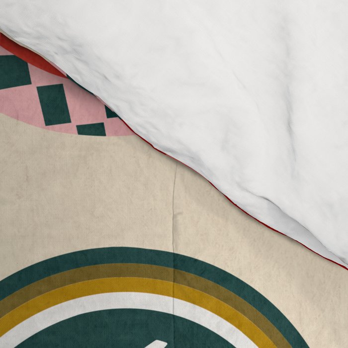 Retro Sunglasses - Red & Teal on Cream Comforter Gallery Image 4