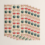 Retro Sunglasses - Red & Teal on Cream Wrapping Paper Gallery Image 3