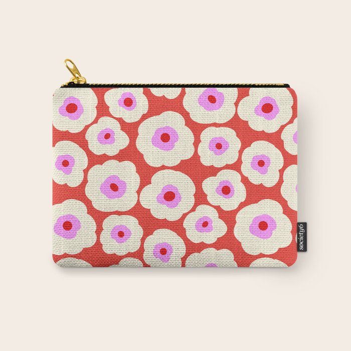 Pink, Red and White Flower Carry All Pouch Gallery Image 1