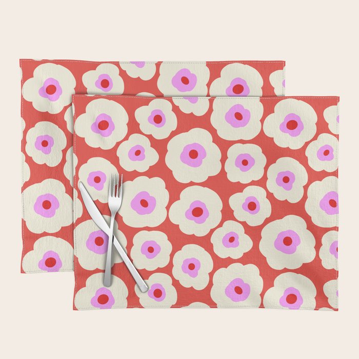 Pink, Red and White Flower Placemat Gallery Image 1