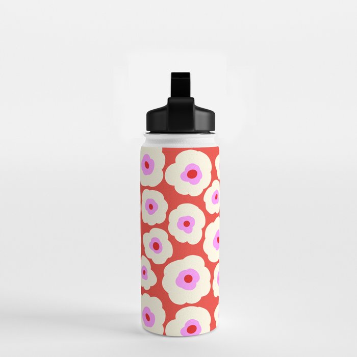Pink, Red and White Flower Water Bottle Gallery Image 2