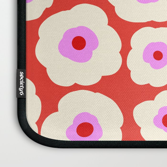 Pink, Red and White Flower Laptop Sleeve Gallery Image 3