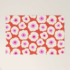Pink, Red and White Flower Welcome Mat Gallery Image 1