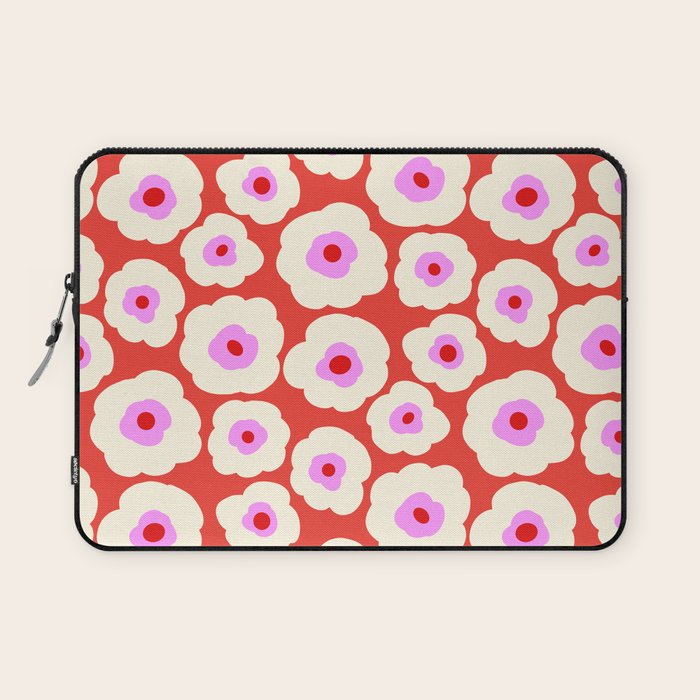 Pink, Red and White Flower Laptop Sleeve Gallery Image 1