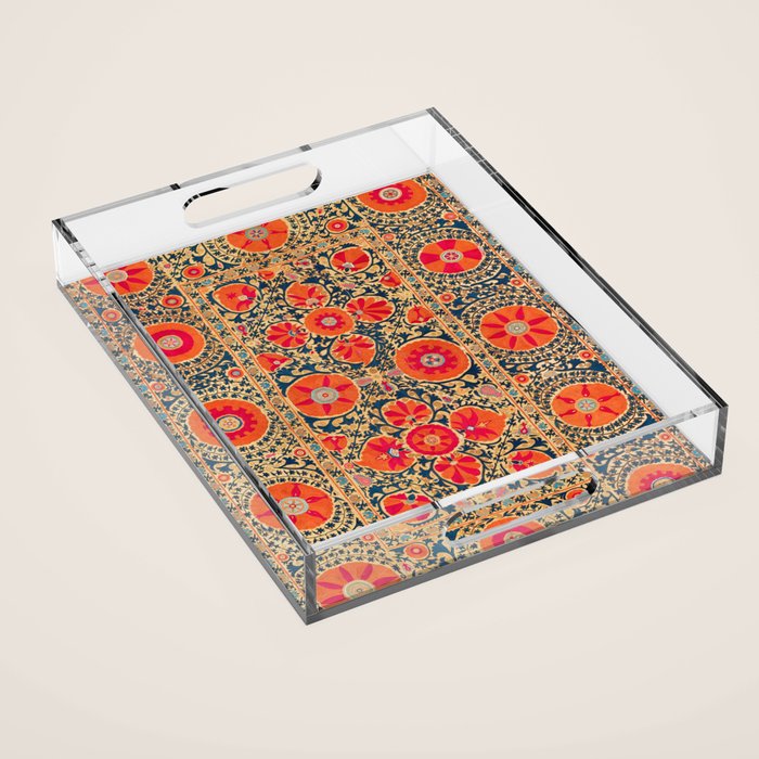 Kermina Suzani Uzbekistan Print Acrylic Tray Gallery Image 1