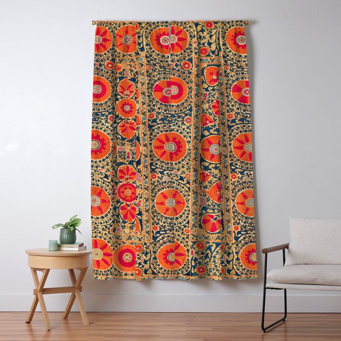 Kermina Suzani Uzbekistan Print Window Curtain Gallery Image 5