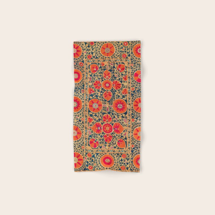 Kermina Suzani Uzbekistan Print Bath Towel Gallery Image 1