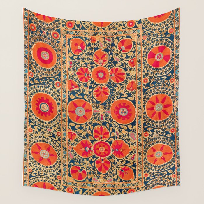 Kermina Suzani Uzbekistan Print Wall Tapestry Gallery Image 1