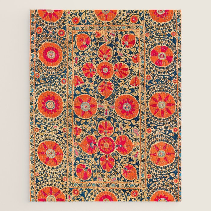 Kermina Suzani Uzbekistan Print Jigsaw Puzzle Gallery Image 1