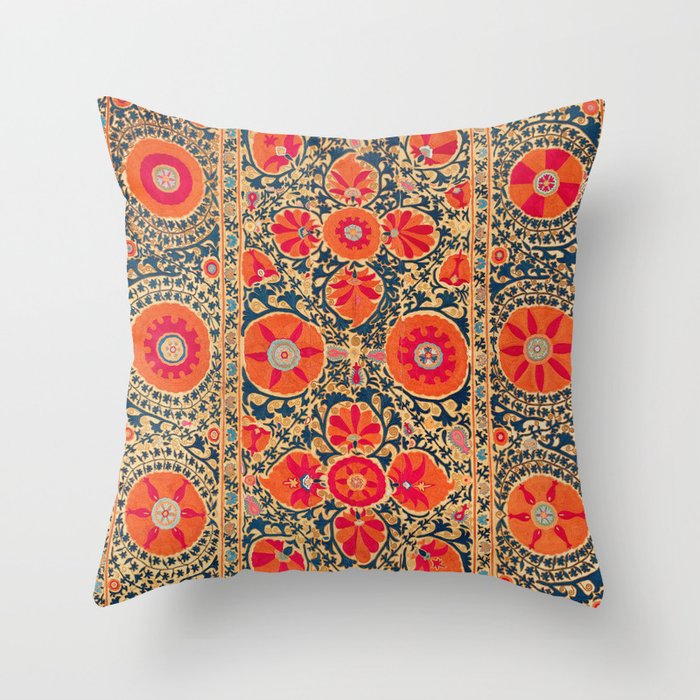 Kermina Suzani Uzbekistan Print Throw Pillow Gallery Image 6