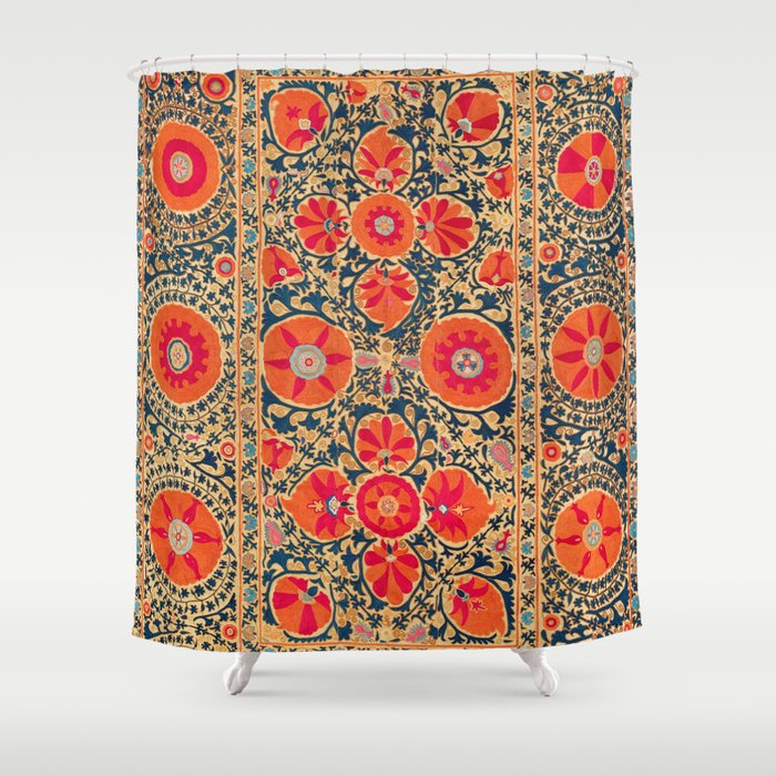 Kermina Suzani Uzbekistan Print Shower Curtain Gallery Image 1