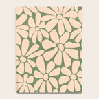 Retro Floral - Green and Cream  Notebook Gallery Image 4