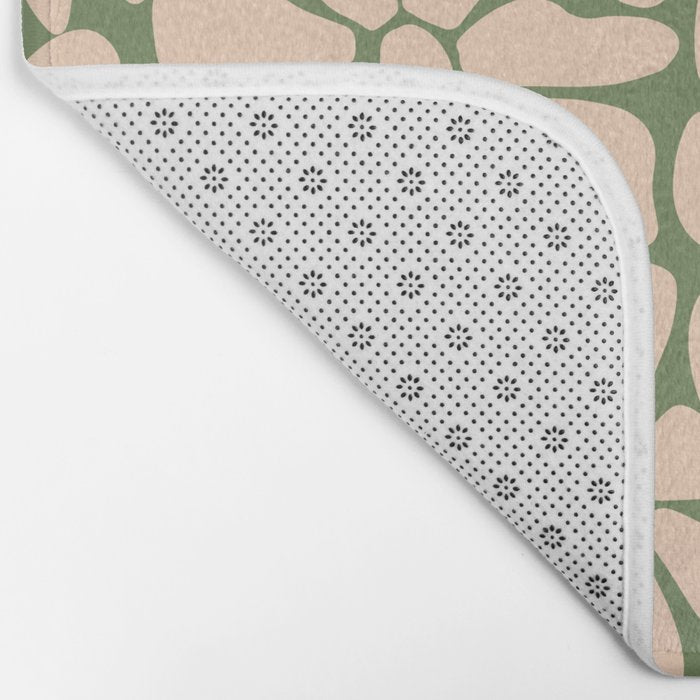 Retro Floral - Green and Cream  Bath Mat Gallery Image 2