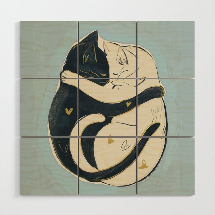 Cats In Love 4 Wood Wall Art Gallery Image 1