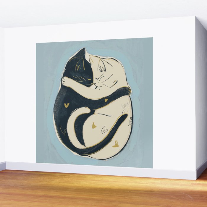Cats In Love 4 Wall Mural Gallery Image 2