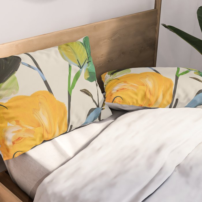 Yellow Flowers 2 Pillow Sham Gallery Image 2