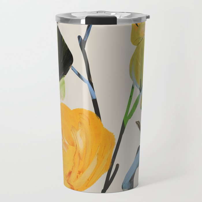 Yellow Flowers 2 Travel Mug Gallery Image 1
