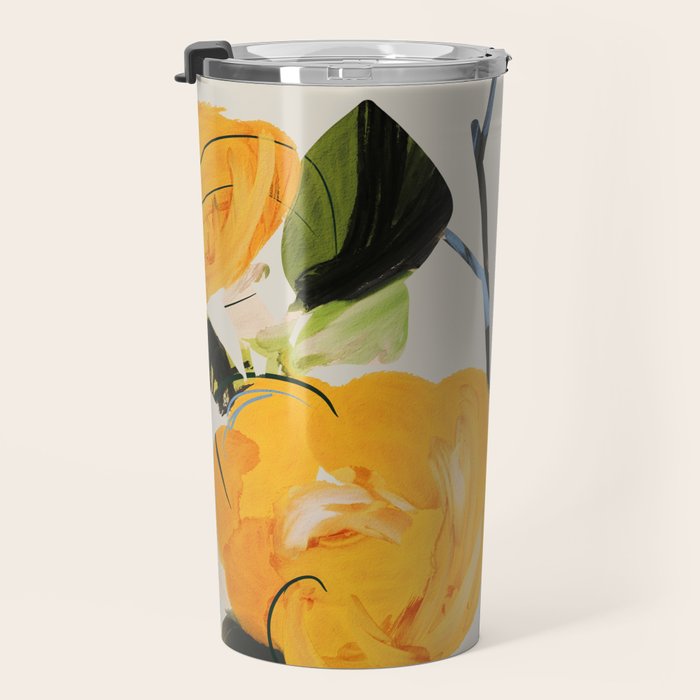 Yellow Flowers 2 Travel Mug Gallery Image 3