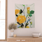 Yellow Flowers 2 Wall Tapestry Gallery Image 2