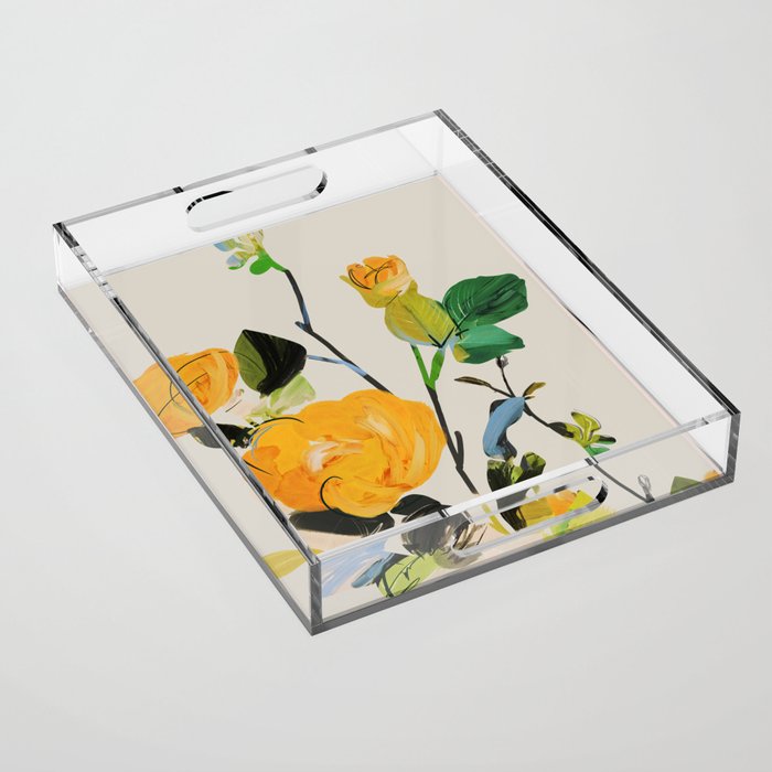 Yellow Flowers 2 Acrylic Tray Gallery Image 1