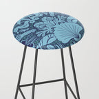 Neptune's joy dublex blue damask reworked Stool Gallery Image 2