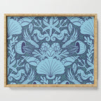 Neptune's joy dublex blue damask reworked Serving Tray Gallery Image 1