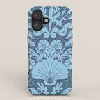 Neptune's joy dublex blue damask reworked iPhone Case Gallery Image 1