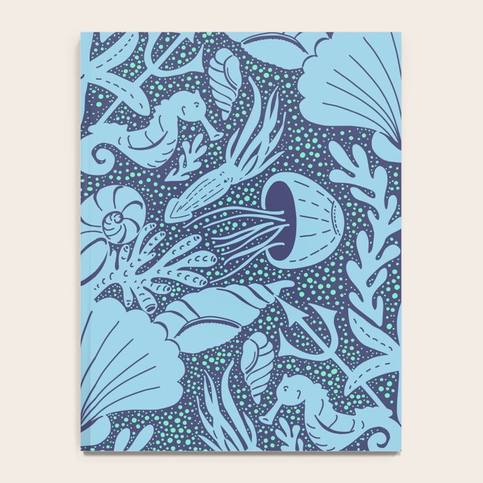 Neptune's joy dublex blue damask reworked Notebook Gallery Image 4